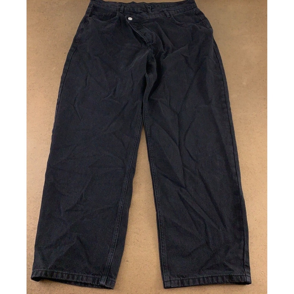 Reclaimed Vintage Women's 34 X 31 Black 90's Inspired Stepped Waist Dad Jeans